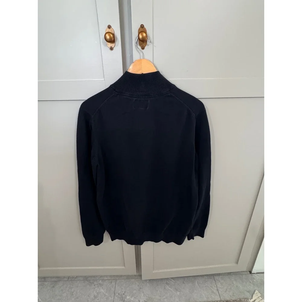 The Foundry Supply Co Mens LT Navy Blue 100% Cotton Quarter Zip Sweater Pullover - Picture 4 of 5